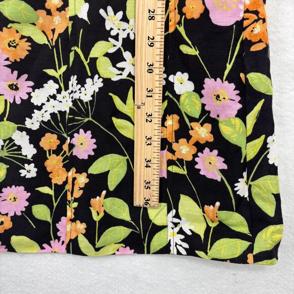 Sigrid Olsen Dress Womens Size 4 Black Floral Linen Blend Fully Lined Sleeveless - Picture 10 of 12